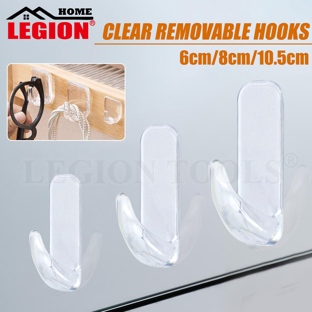 Clear Removable Hooks Self Adhesive Wall Hanging Utility Hook