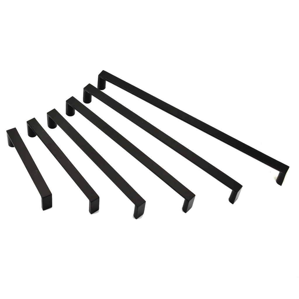 Solid Zinc Alloy Handles Matte Black 6 Sizes