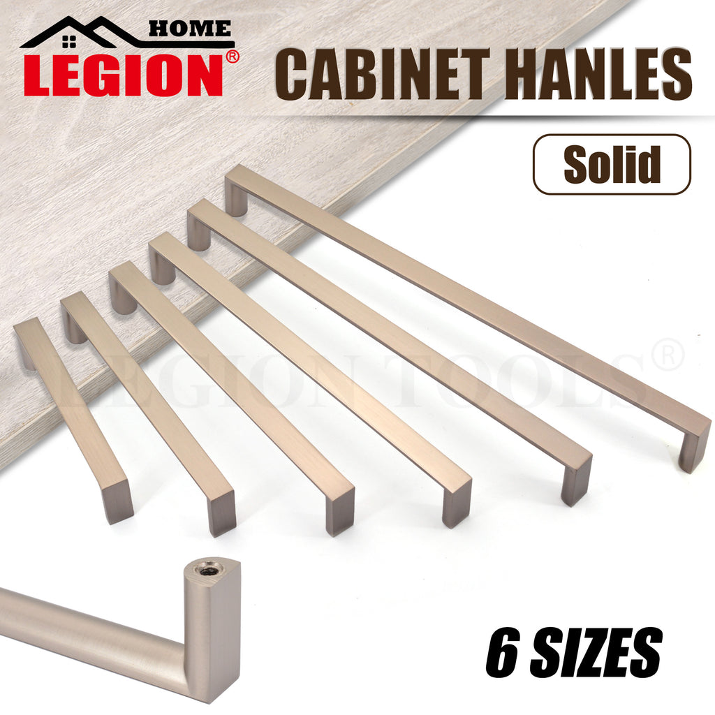 Solid Zinc Alloy Handles Brushed Silver 6 Sizes