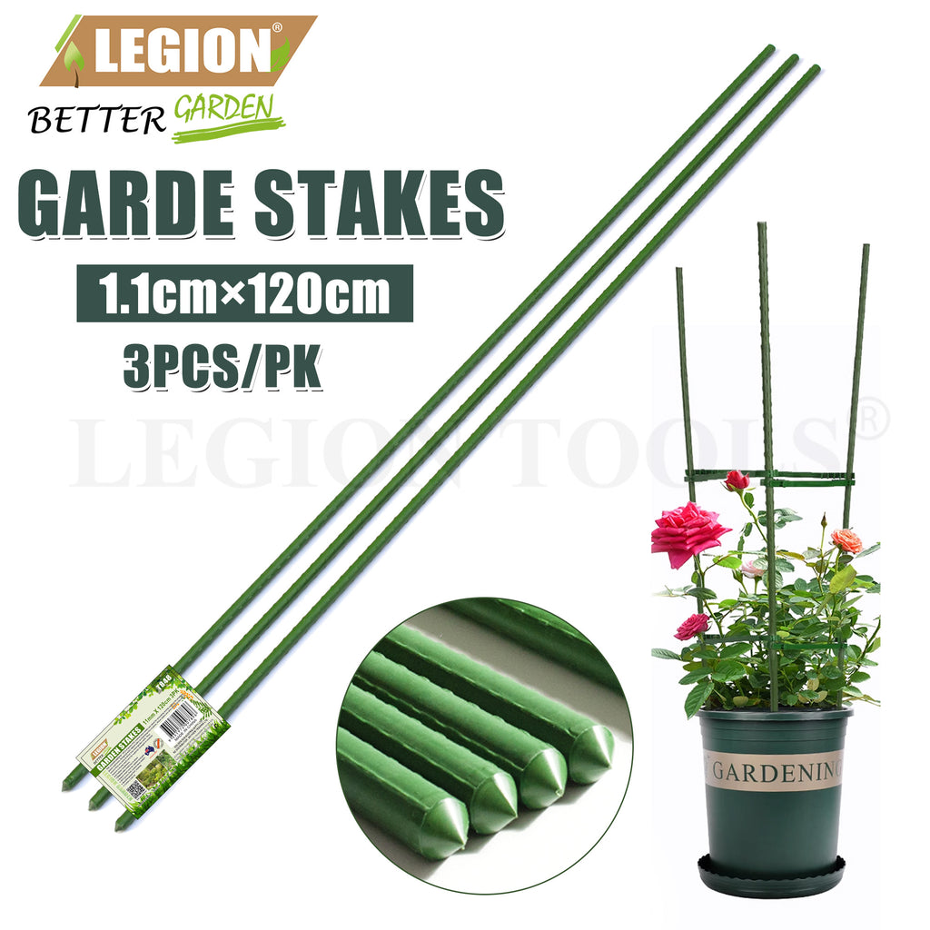 3PCS Garden Stakes 11 mm X 120 cm Plastic Coated Steel Pipes