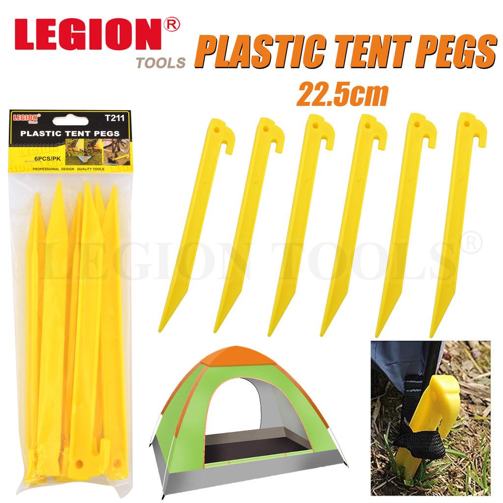 Plastic Tent Pegs 22.5cm 6pcs