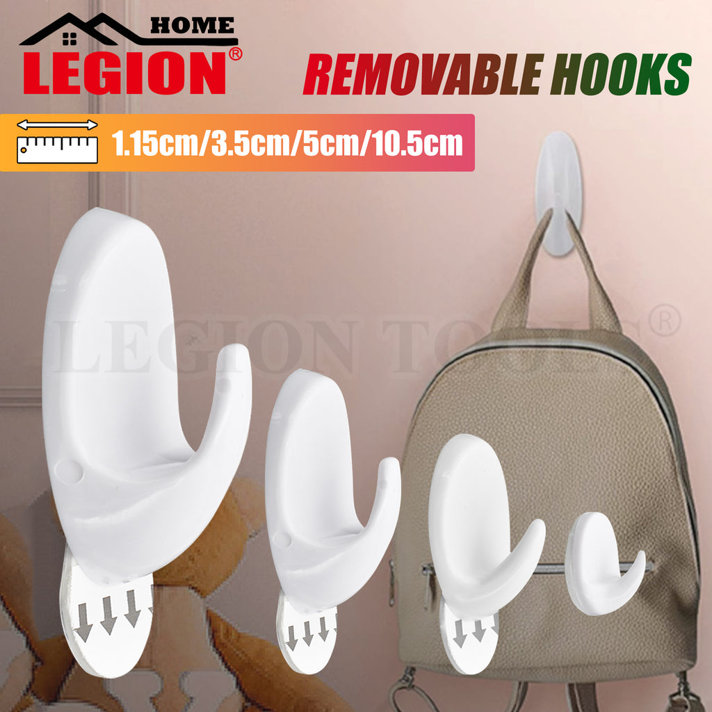 Removable Hooks Self Adhesive Wall Hanging Utility Hook 4 Sizes