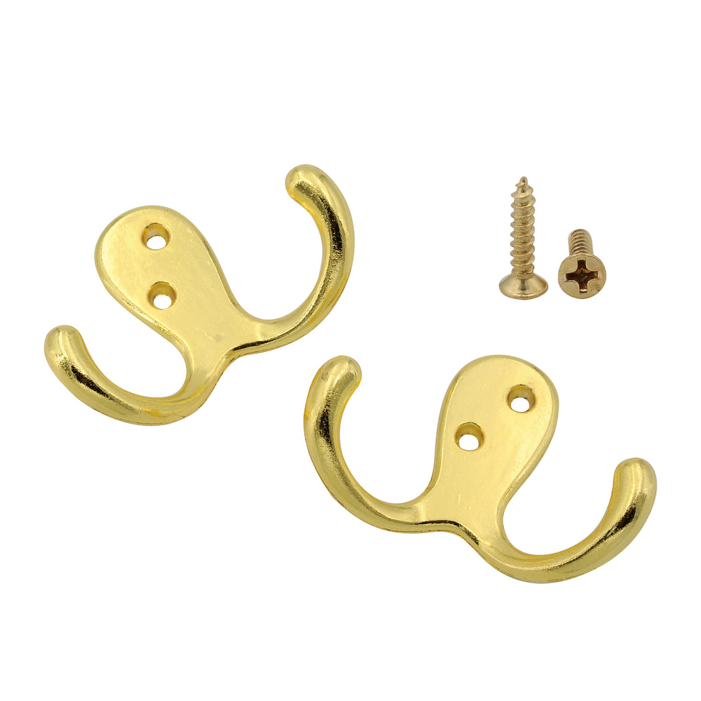 Brass Plated Double Prong Hook