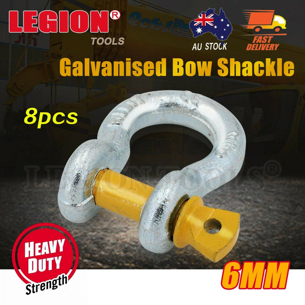 Galvanised Bow Shackle 8 × 6mm 8PCS