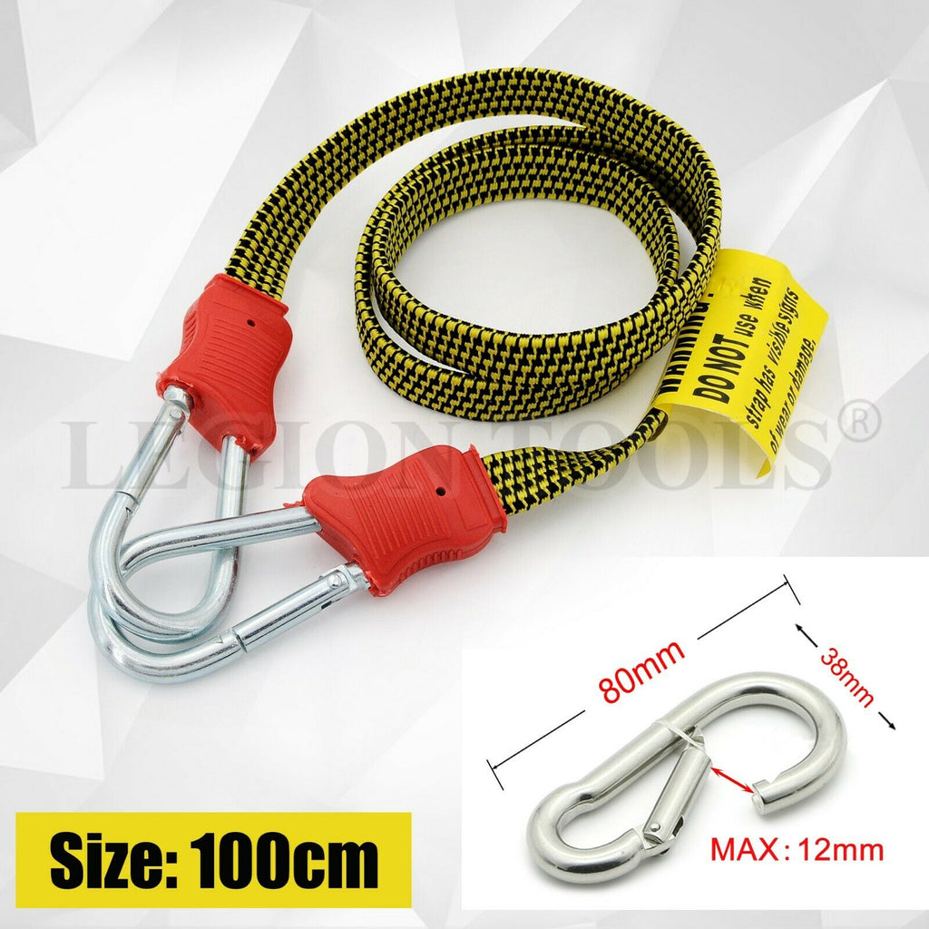 Bungee Cords With Carabiner Hooks, 2pcs 100cm Bungee Strap For