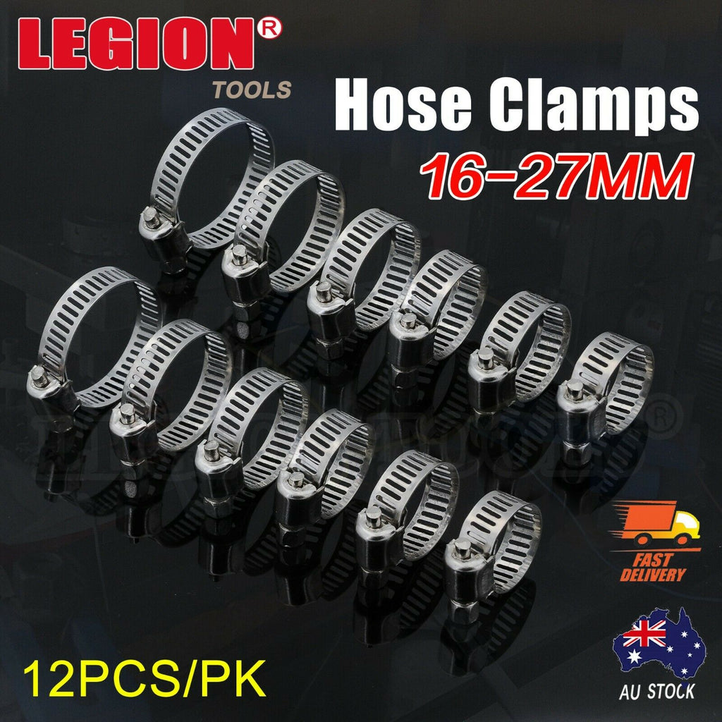 Hose Clamps 12PCS 16-27mm