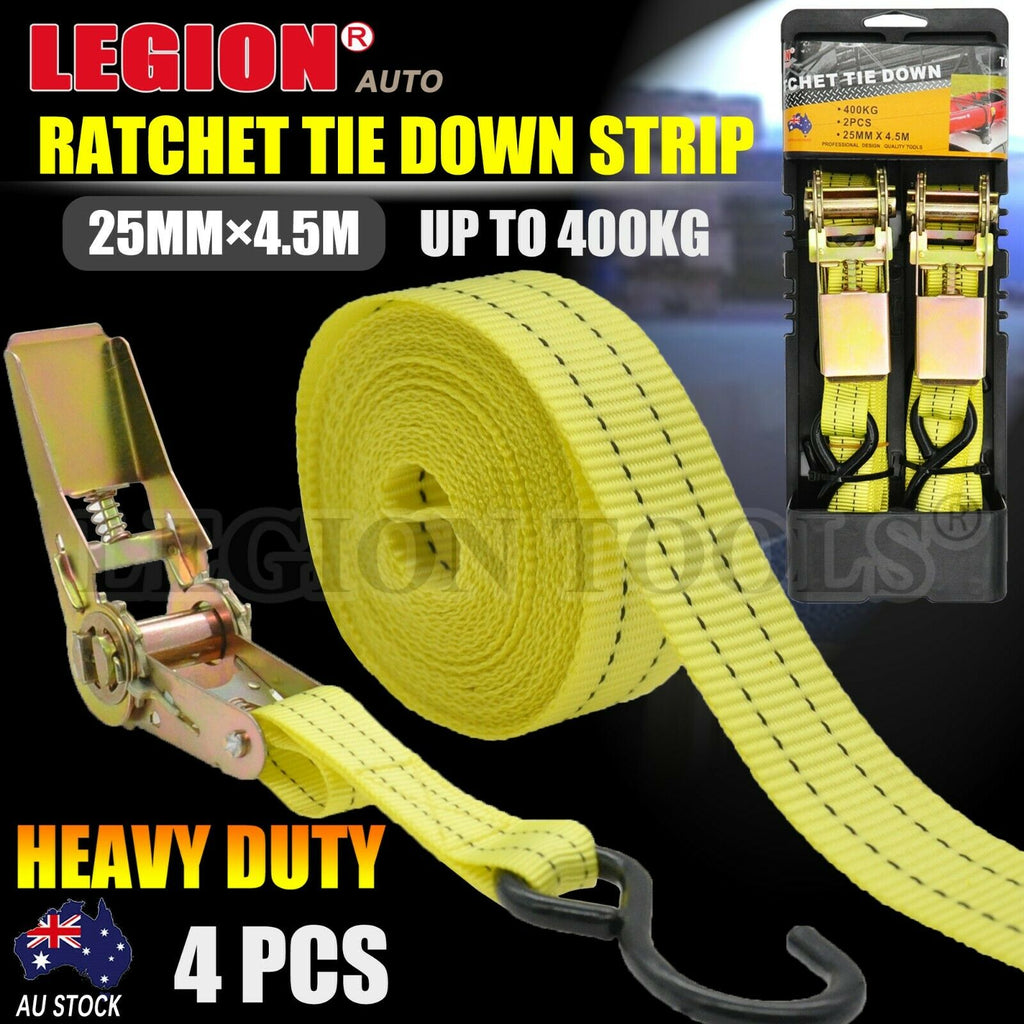 Ratchet Tie Down Strap 25mm x 4.5m 4PCS