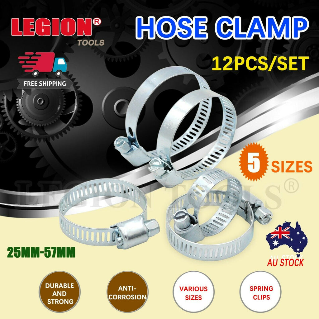 Hose Clamps Clips 25-57mm 12 PCS