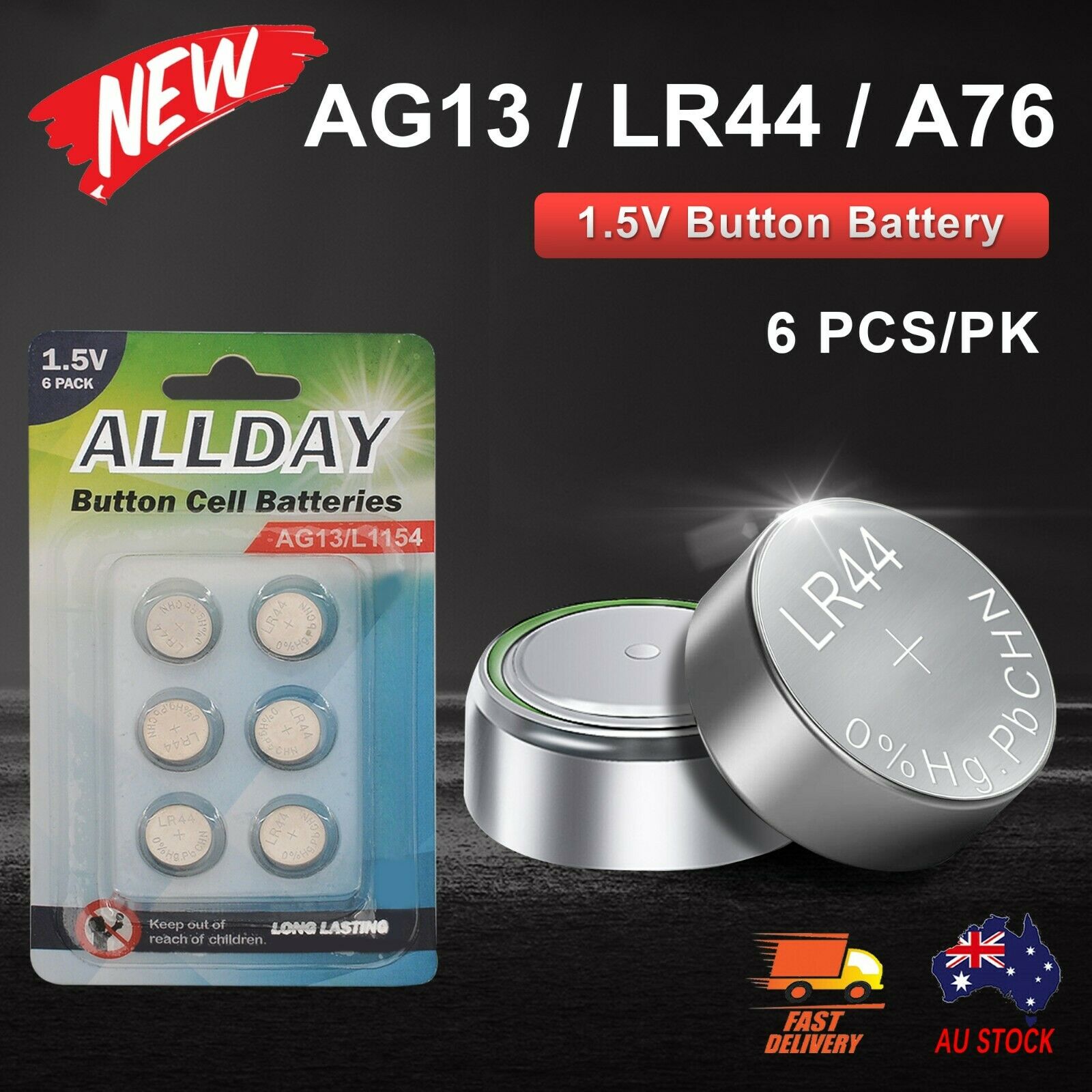 6Pcs Battery Buttonl Ag1 Lr621