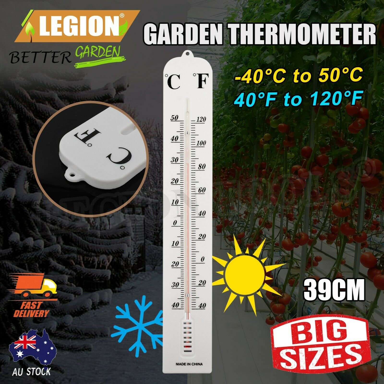 Stick-On Thermometer - 4 in - 40F-120F