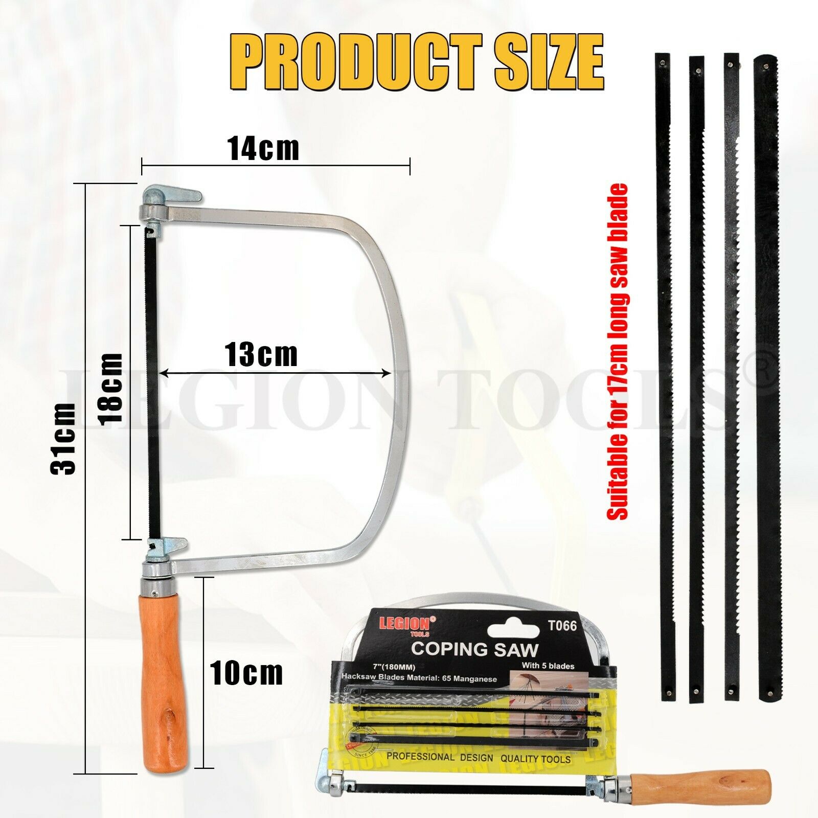 Coping Saw + 5 Blades (170 mm)